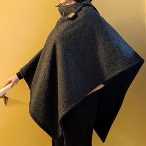 Elegant Grey Poncho Top